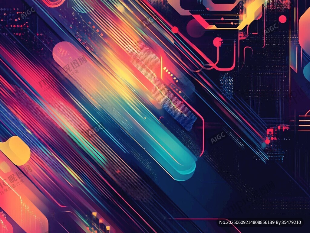 炫彩科技風(fēng)抽象背景圖案