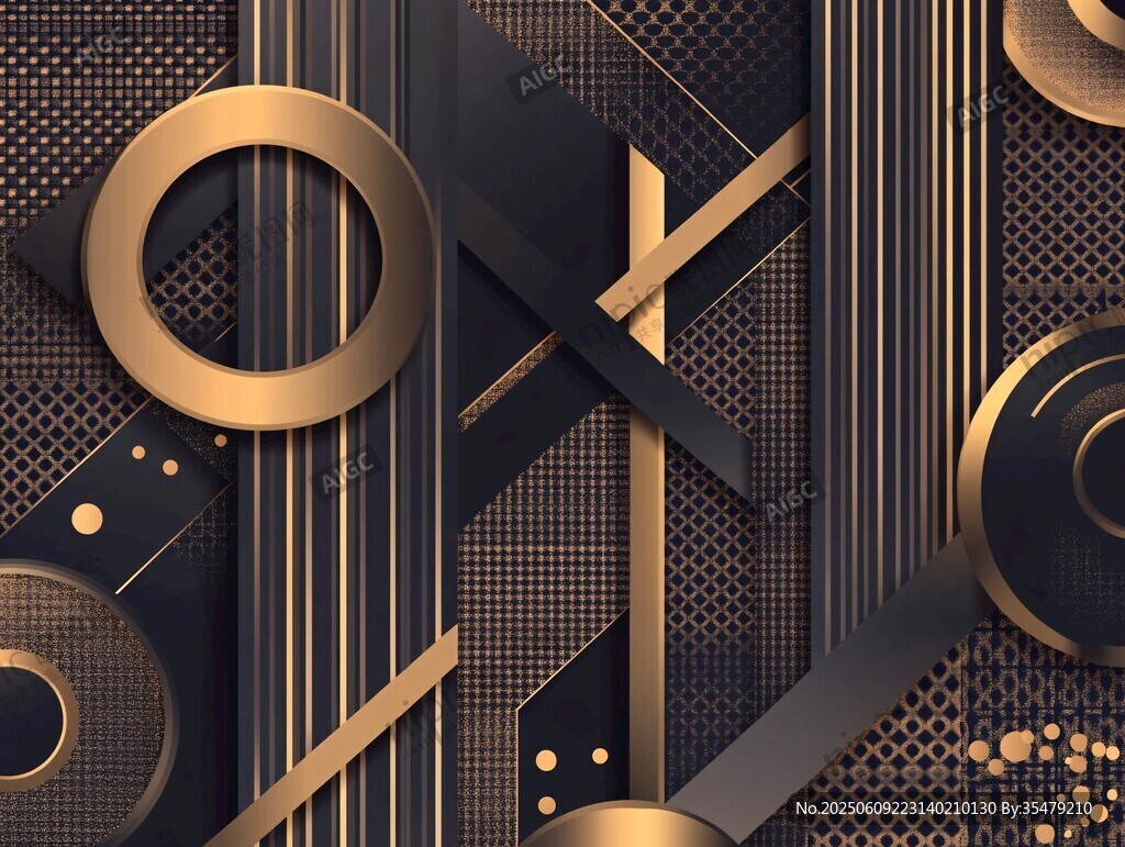 黑金幾何抽象背景圖案