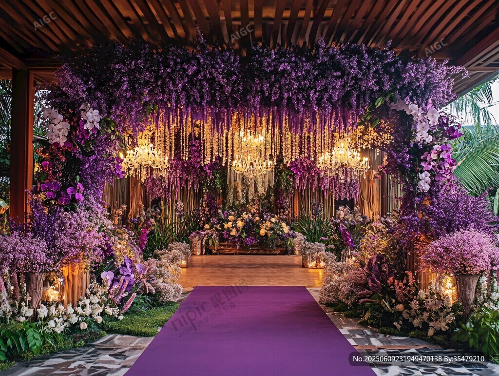 夢幻紫色系浪漫婚禮場景