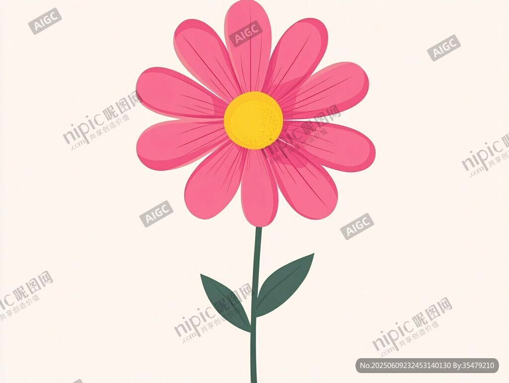粉色小花插畫