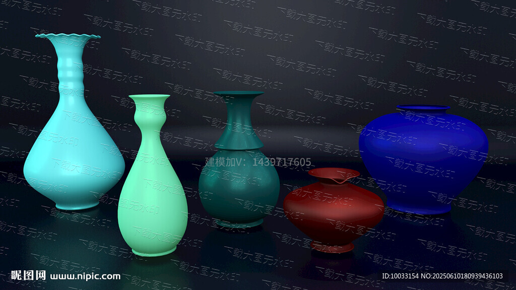 多彩花瓶展示 陶瓷  瓷器 花