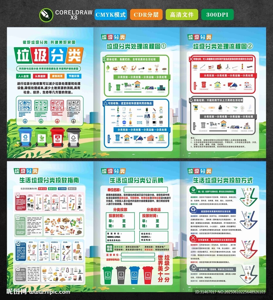 垃圾分類三折頁