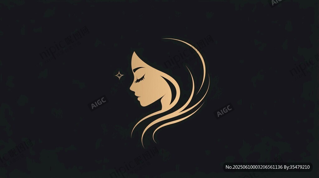 優(yōu)雅女性側(cè)臉標(biāo)志設(shè)計(jì)