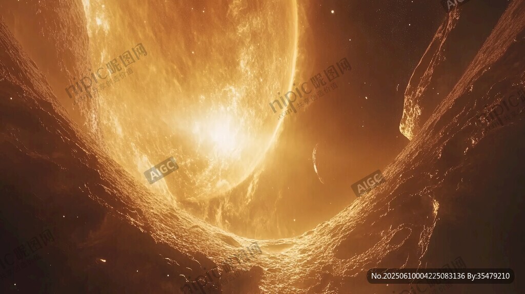 金色宇宙奇觀震撼場景