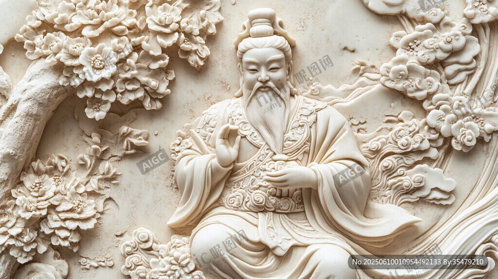 古代仙人浮雕藝術(shù)作品