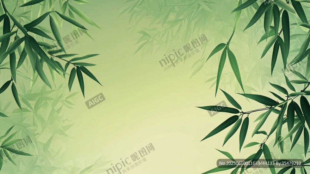 清新竹葉背景圖