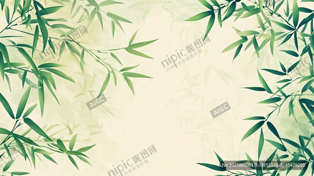 清新竹葉背景圖