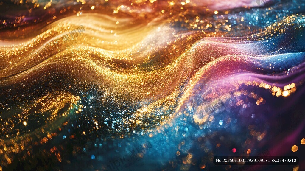 夢幻炫彩粒子波浪背景