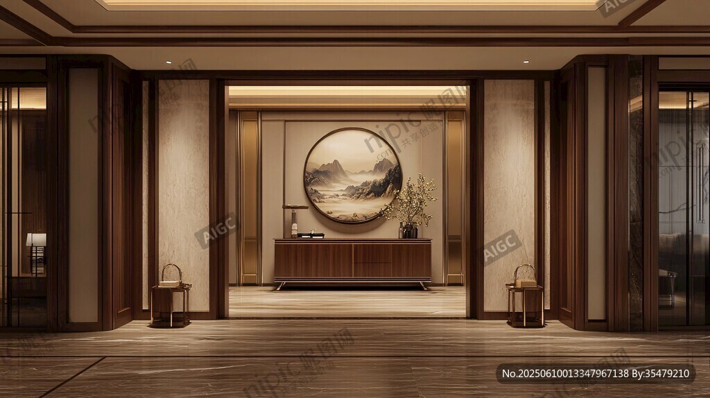 中式雅致門(mén)廳空間設(shè)計(jì)