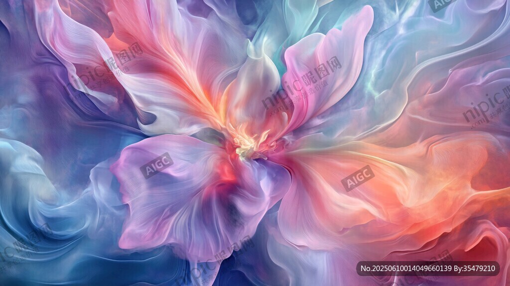 夢幻炫彩花朵藝術圖景