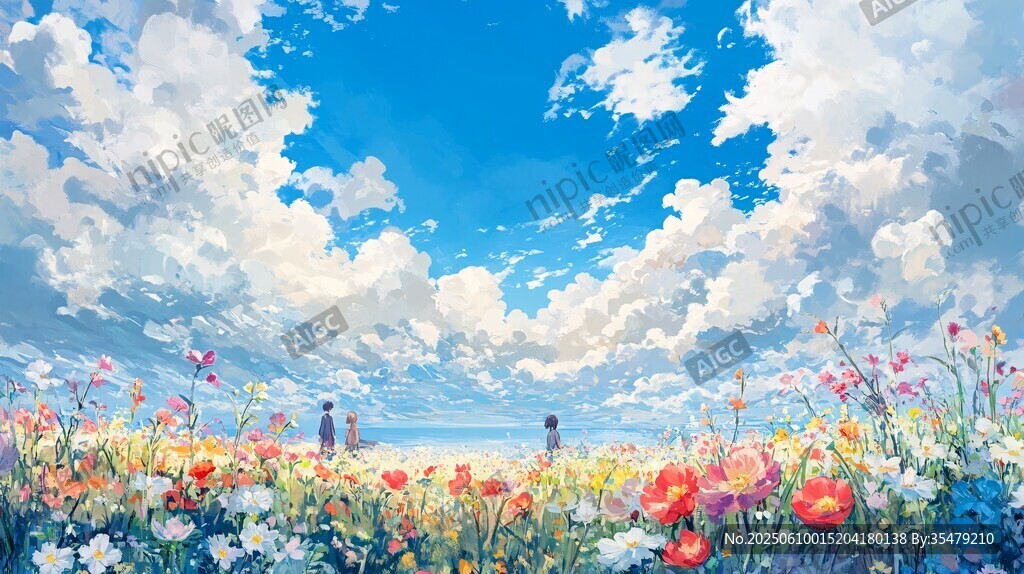 夢幻花海中的美好風(fēng)景