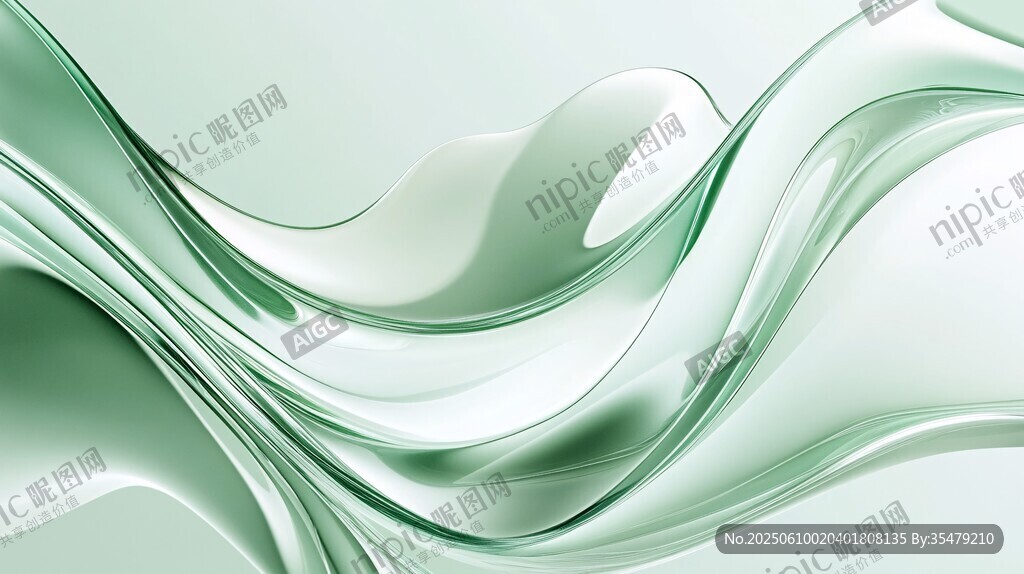 夢(mèng)幻綠調(diào)流動(dòng)質(zhì)感背景圖