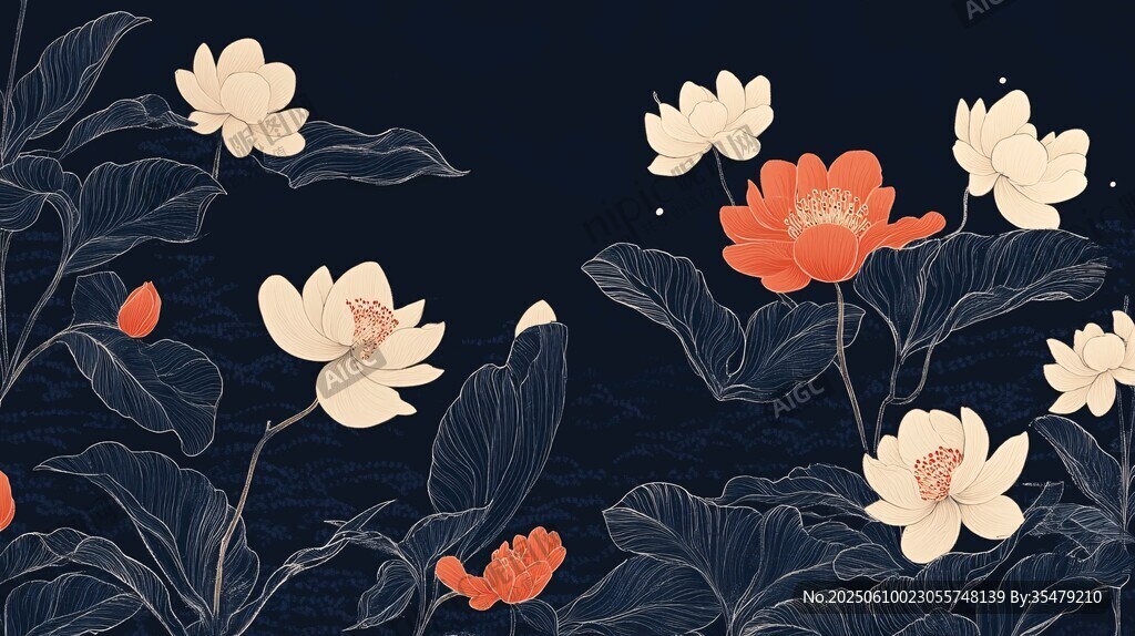 墨韻荷花圖