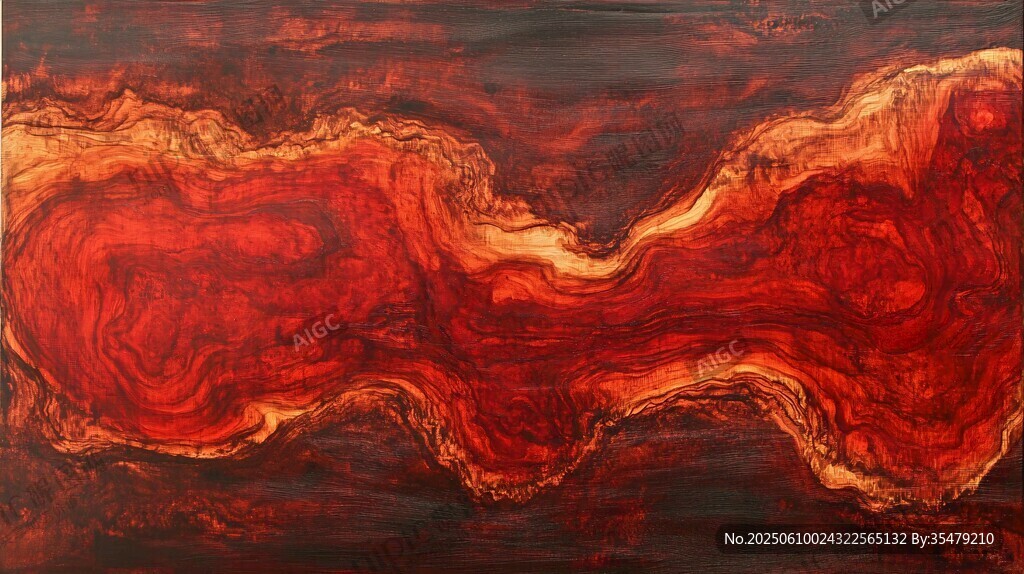 流動(dòng)紅韻抽象藝術(shù)畫作