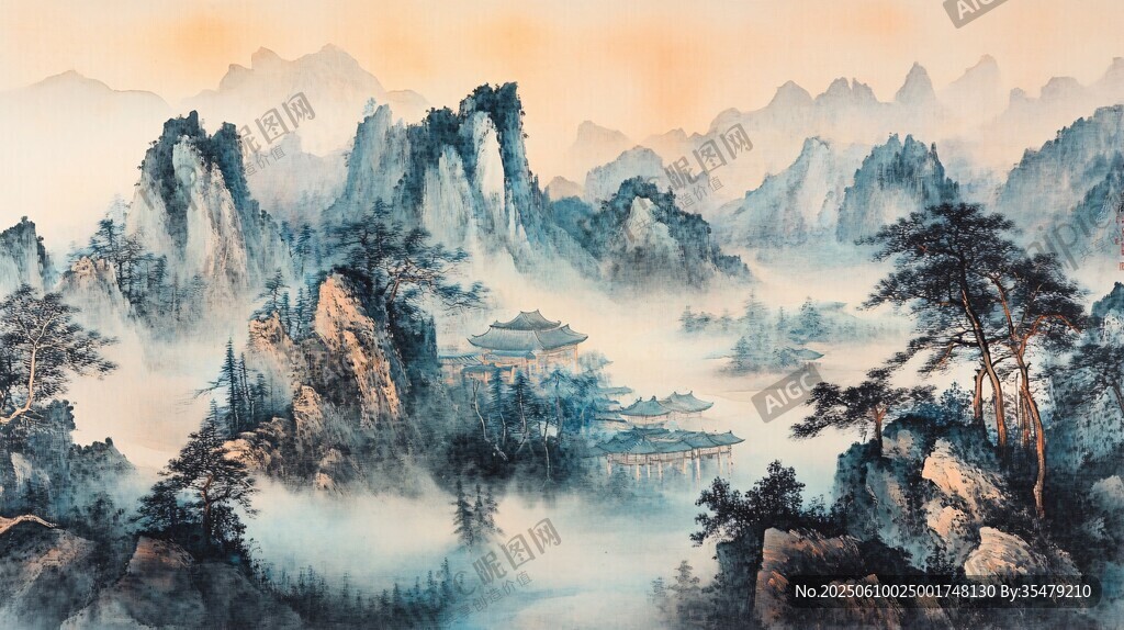 水墨山水間的詩(shī)意景致