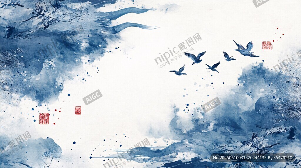 水墨飛鳥(niǎo)圖