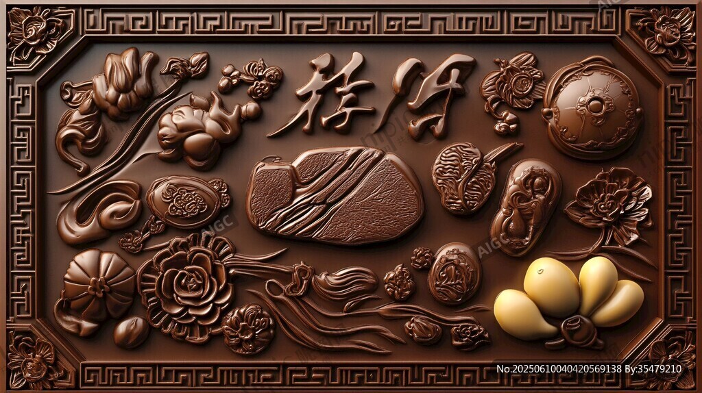 中式浮雕梅開(kāi)圖