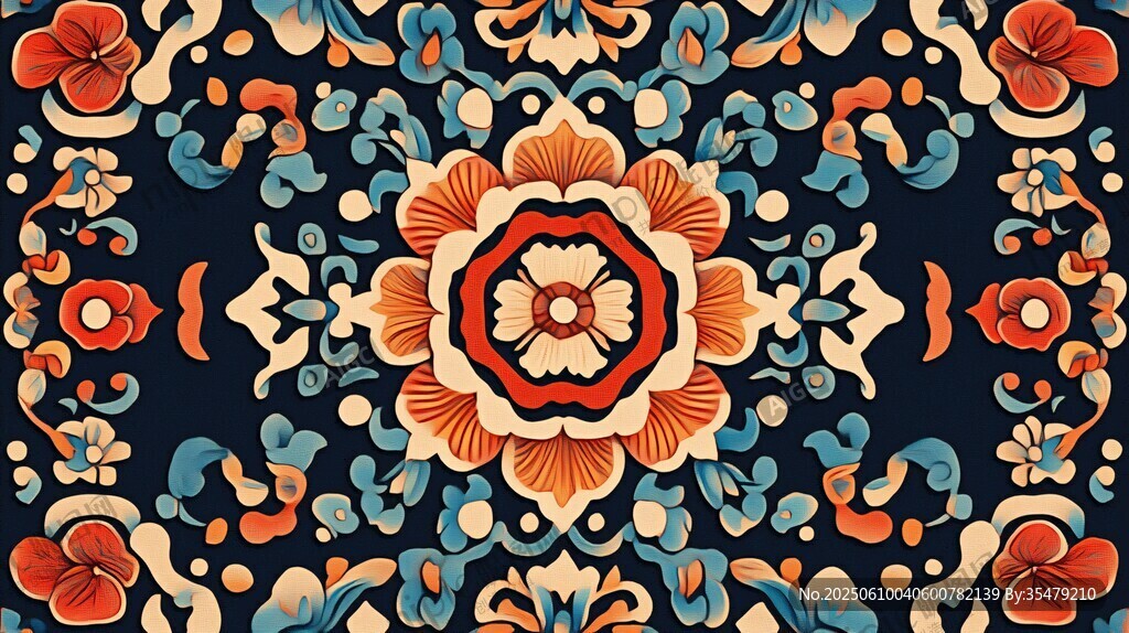 中式傳統(tǒng)花卉圖案裝飾畫