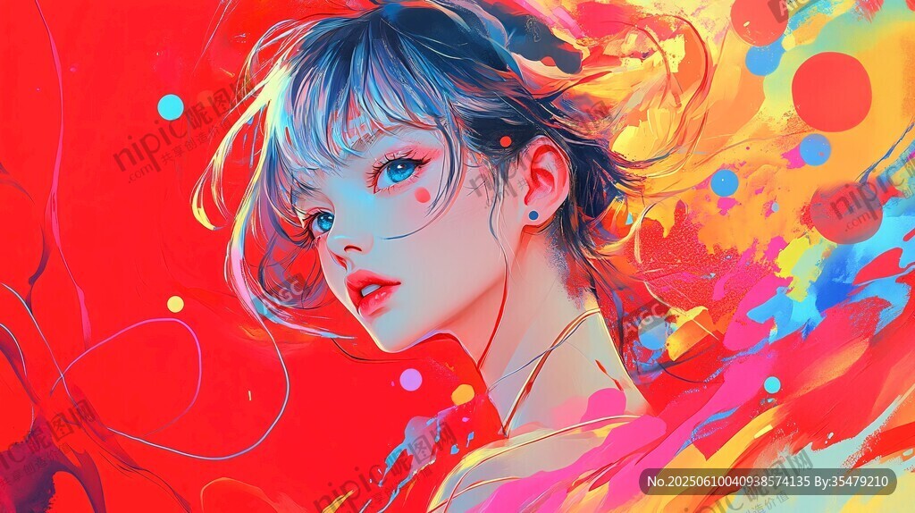 夢(mèng)幻色彩動(dòng)漫美少女頭像