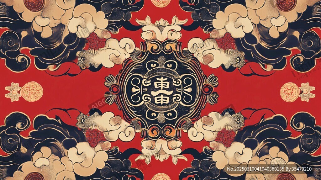 中式傳統(tǒng)喜慶吉祥花紋圖案
