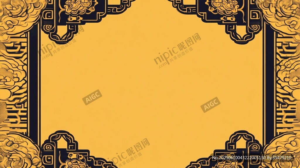 中式古典花紋邊框背景圖