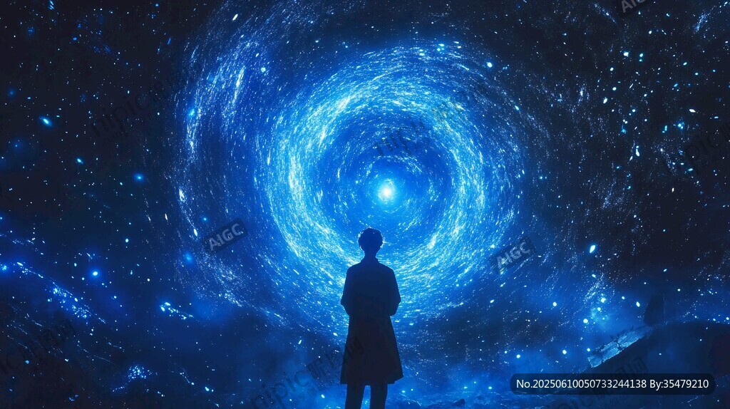 仰望星空的孤獨身影