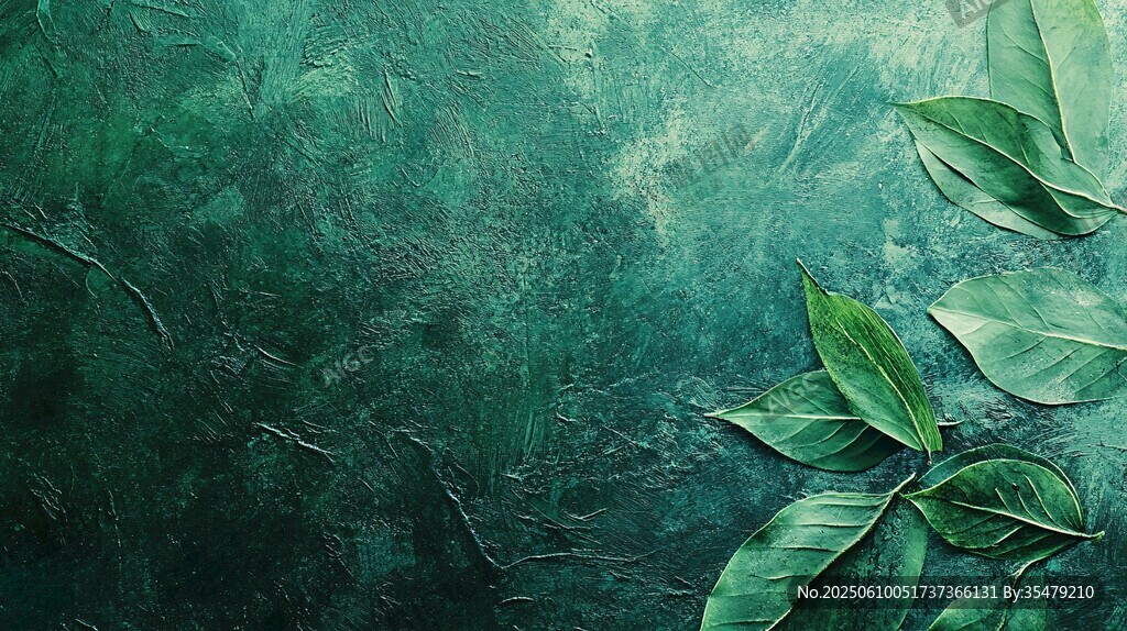 翠綠葉片與質(zhì)感背景組合