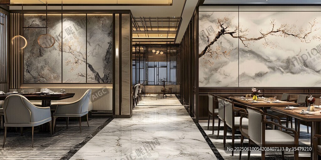 中式雅致餐廳室內(nèi)空間設(shè)計(jì)