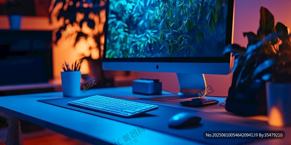 溫馨舒適的電腦工作桌面