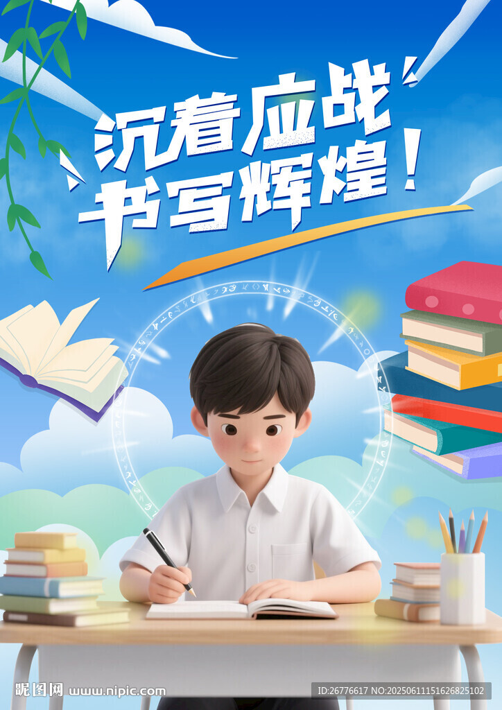 男孩專注書寫 夢想起航