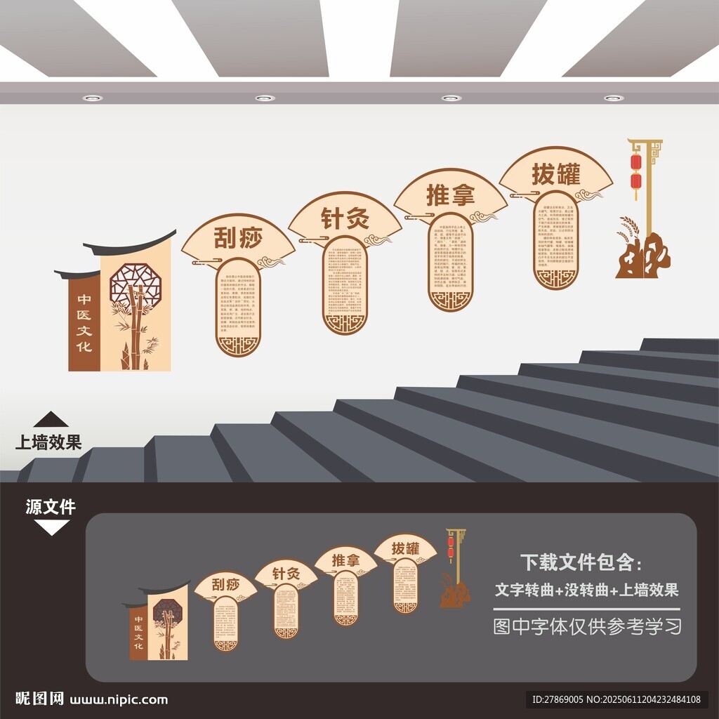 中醫(yī)樓梯間樓道文化墻