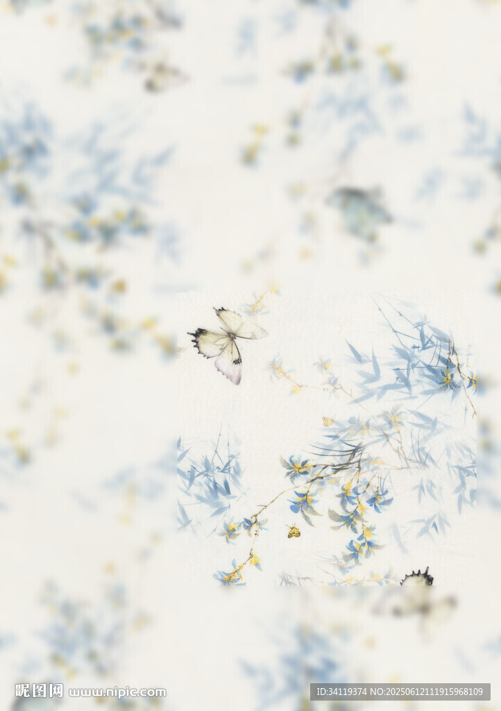 藍(lán)白碎花圖案布料紋理