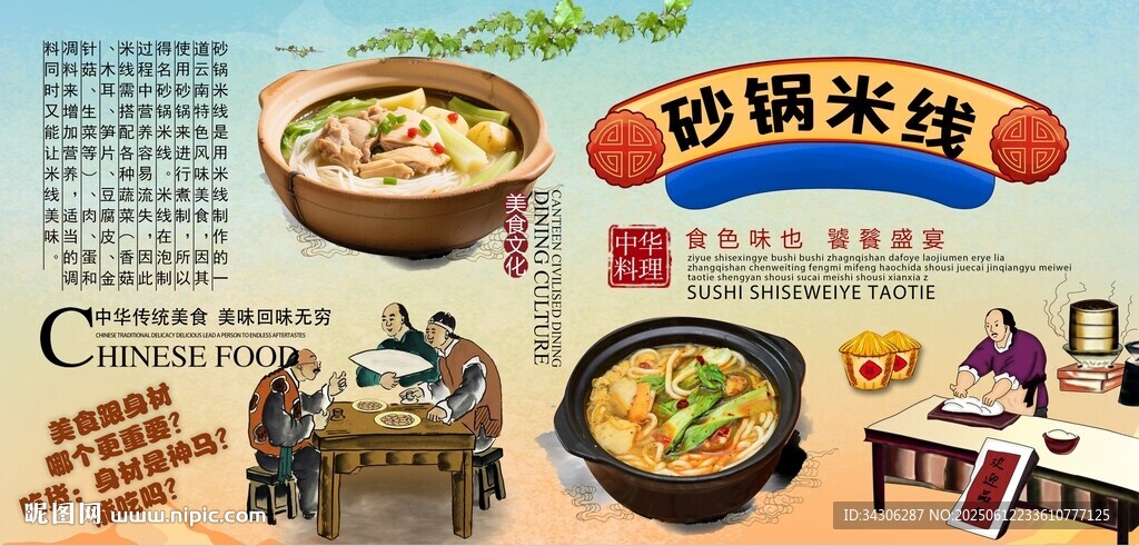 砂鍋米線背景墻