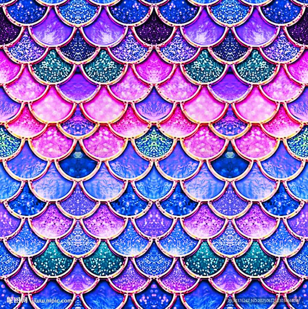 夢(mèng)幻多彩魚鱗圖案紋理