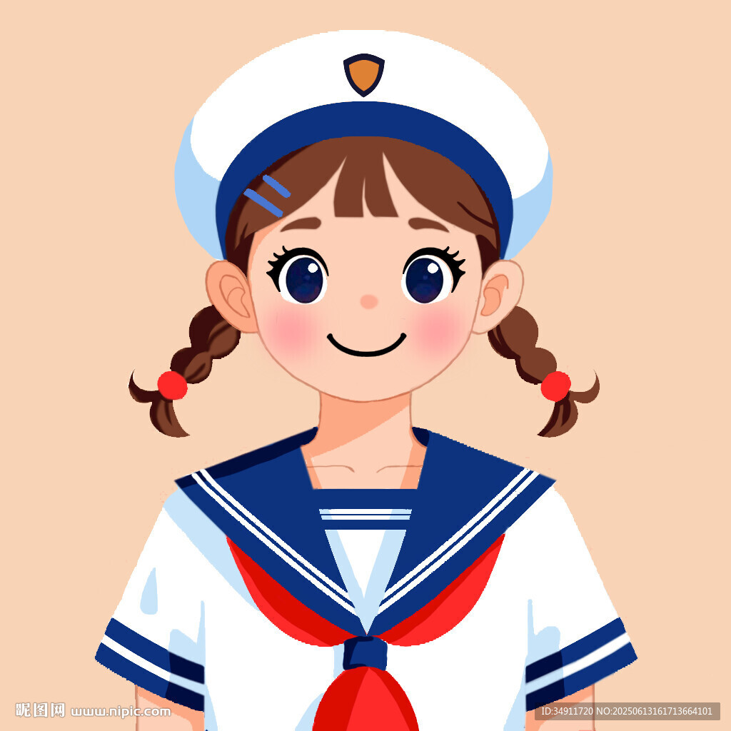 可愛雙馬尾水手服女孩