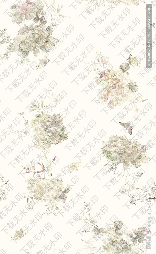 淡雅花卉圖案紋理背景