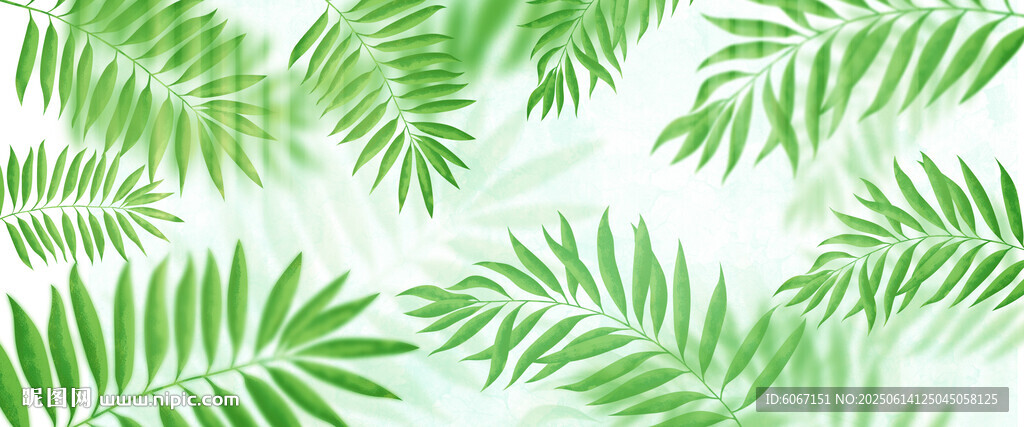 北歐植物玻璃背景墻