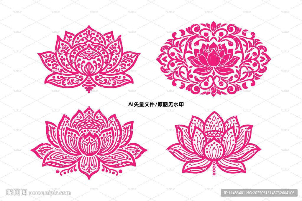 矢量蓮花花紋圖標