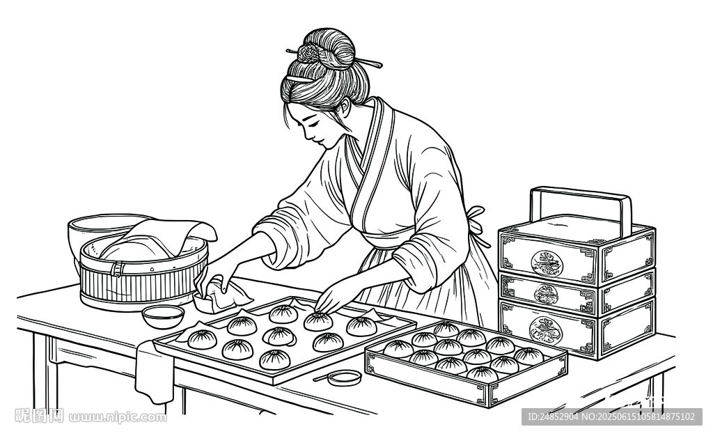 做餅線條圖