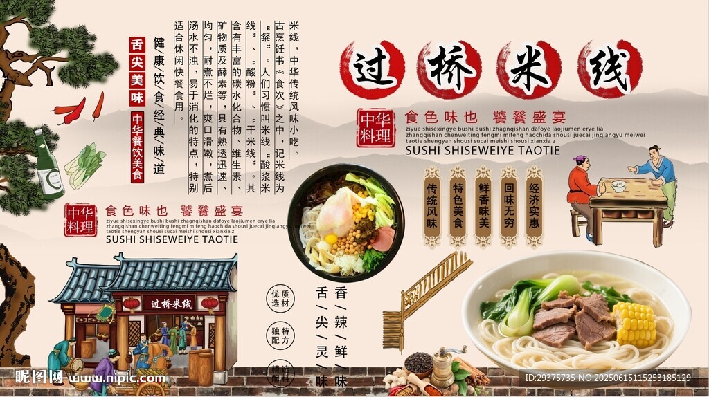 過橋米線背景墻