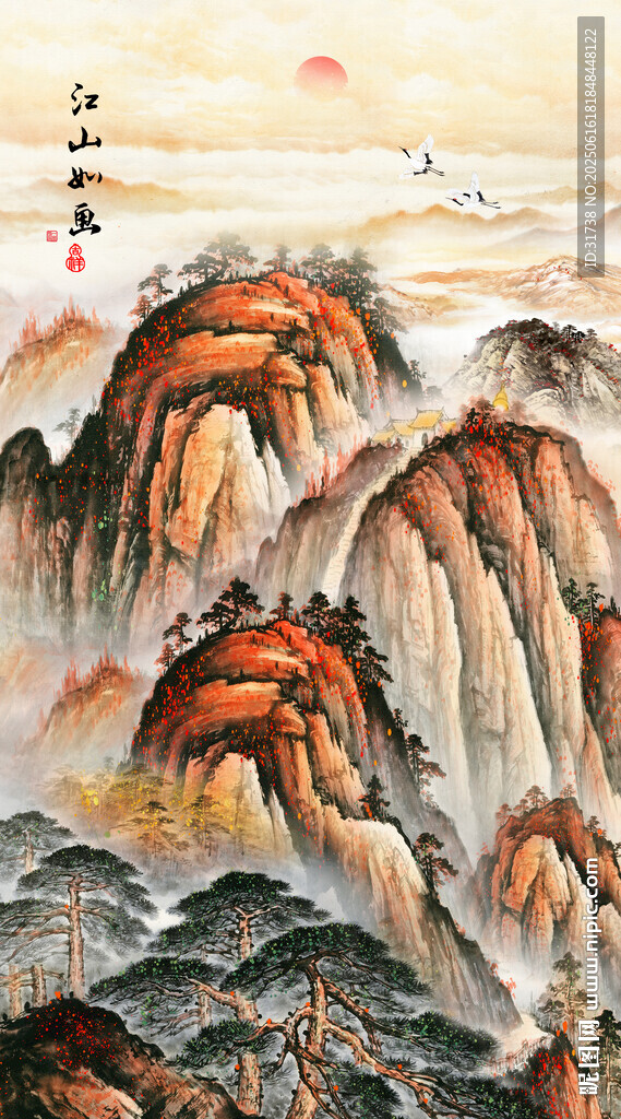 泰山五岳獨尊玄關裝飾畫