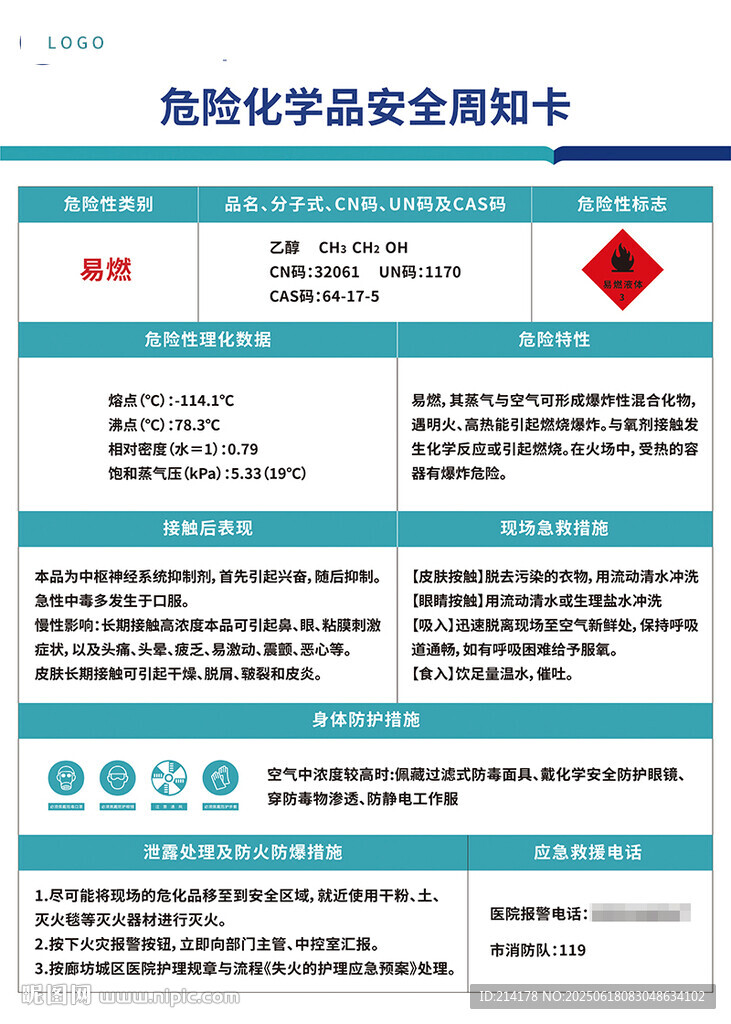 危險(xiǎn)化學(xué)品安全告知卡