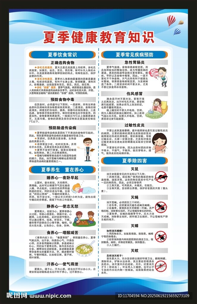 夏季健康教育知識海報