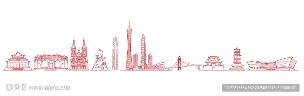 廣州城市天際線剪影