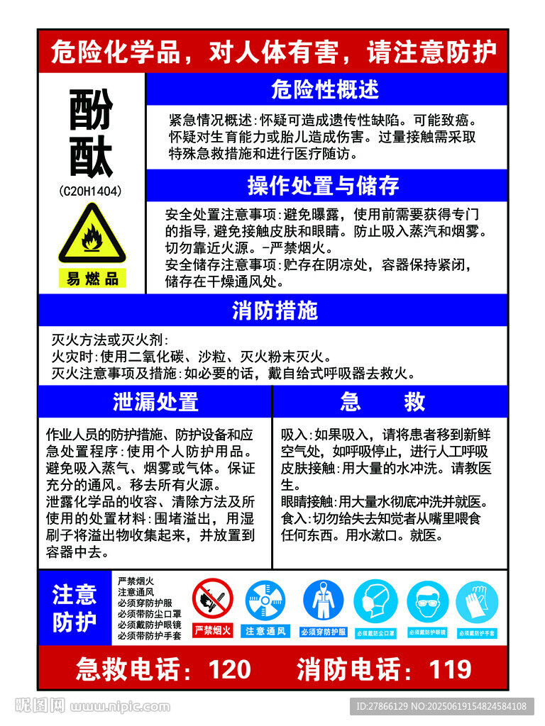 酚酞安全告知及應(yīng)急措施