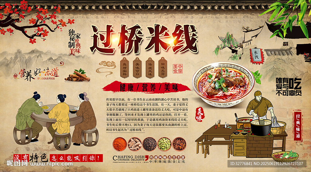 過橋米線背景墻