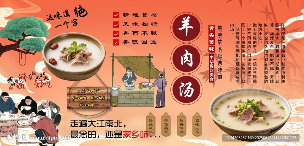 羊肉湯背景墻