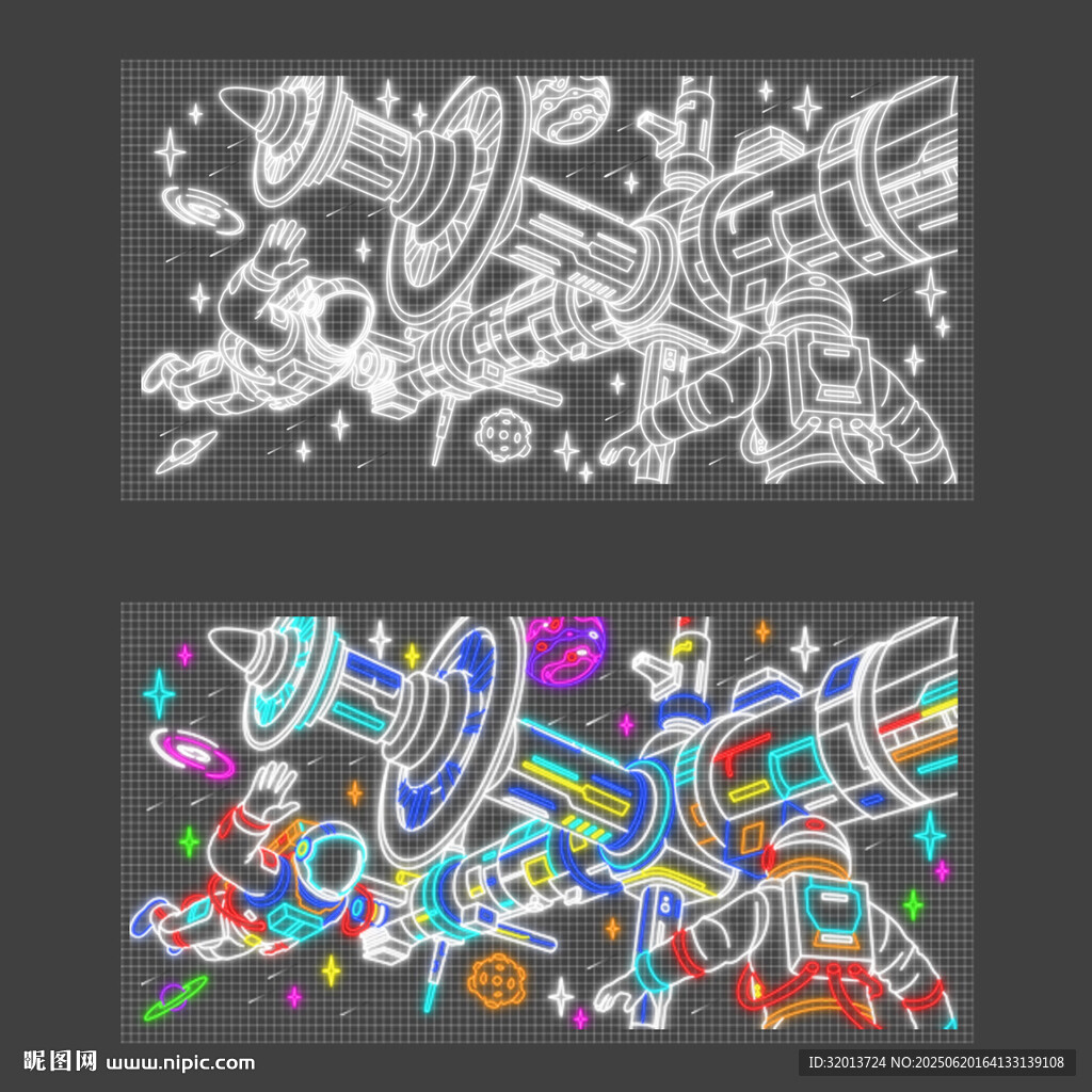 太空空間站燈飾畫設(shè)計(jì)圖
