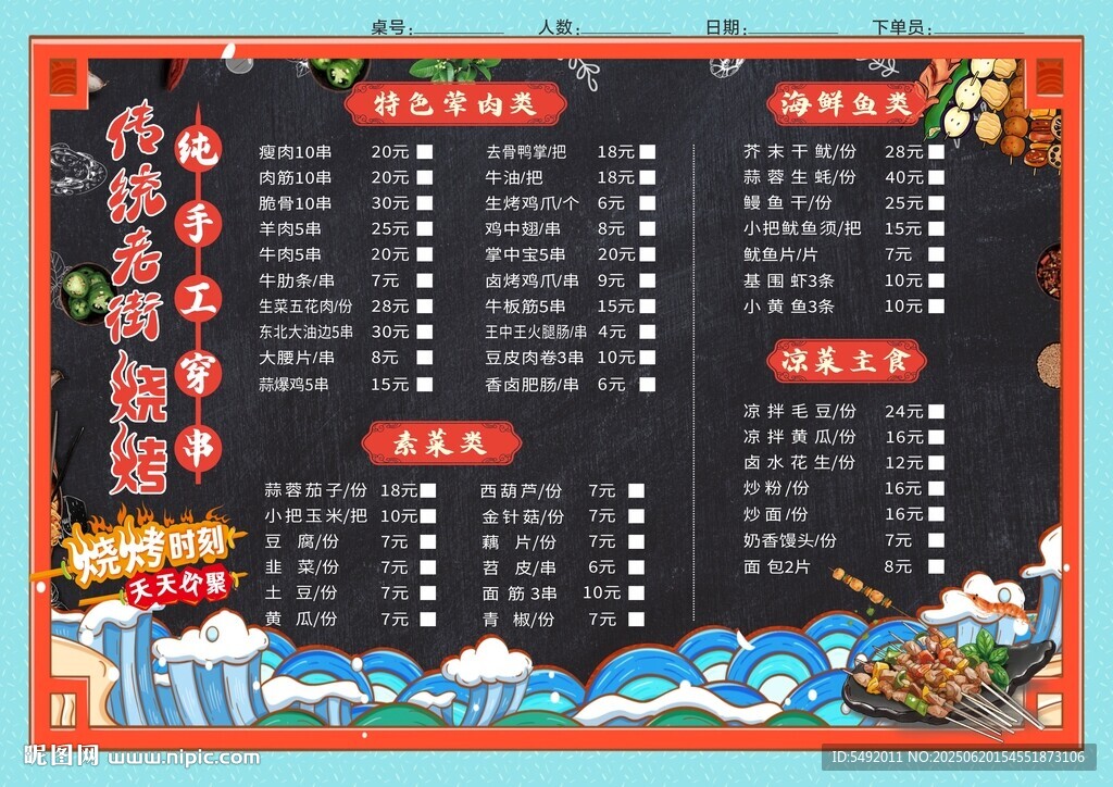 燒烤菜單