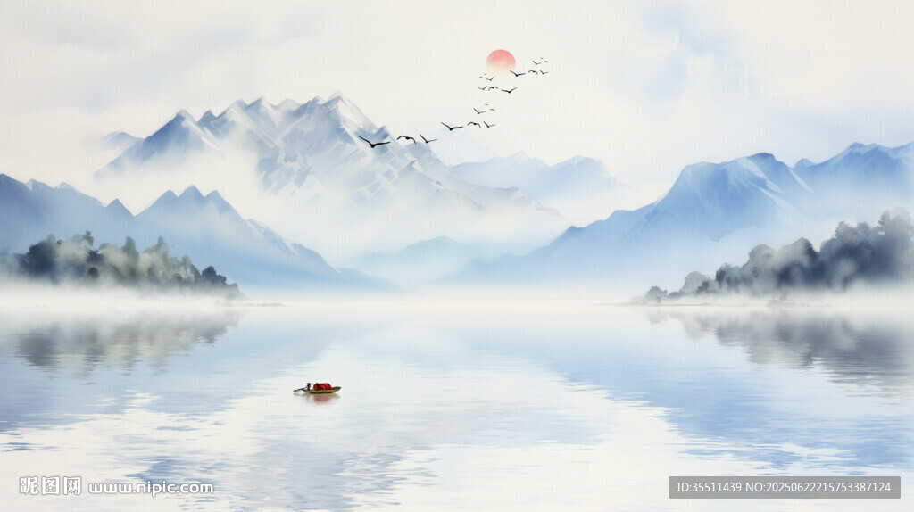 意境山水水墨畫